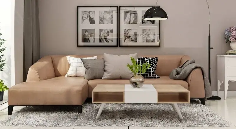 Sofa da phong cách cho phòng khách sang trọng